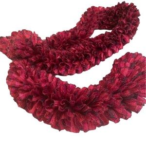 PINK AND BLACK RUFFLE SCARF - OS